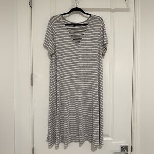 Lane Bryant Striped Gray Dress 18/20
